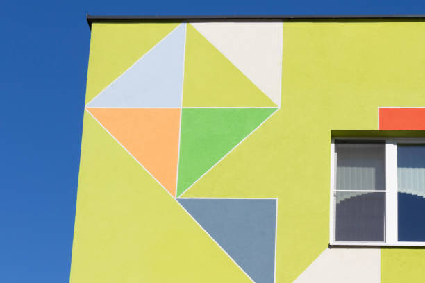 istock Modern, bright, colorful architecture on a cloudless and sunny day. 1384533554