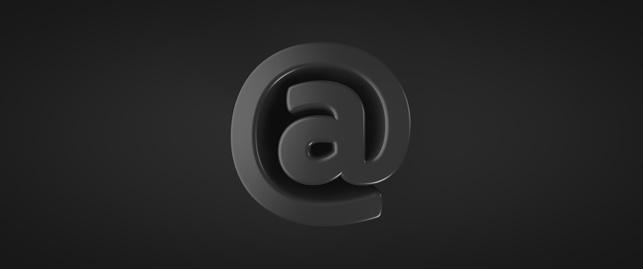 E-mail At symbol in dark style. Electronic communication concept