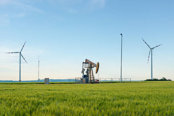 Oil pump facility for extraction and energy production in Lower Austria Oil pump facility for extraction and energy production in Lower Austria. Traditional and alternative energy production. oil pump photos stock pictures, royalty-free photos & images