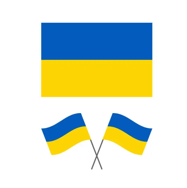 Vector illustration of Ukraine flag. Vector stock illustration.