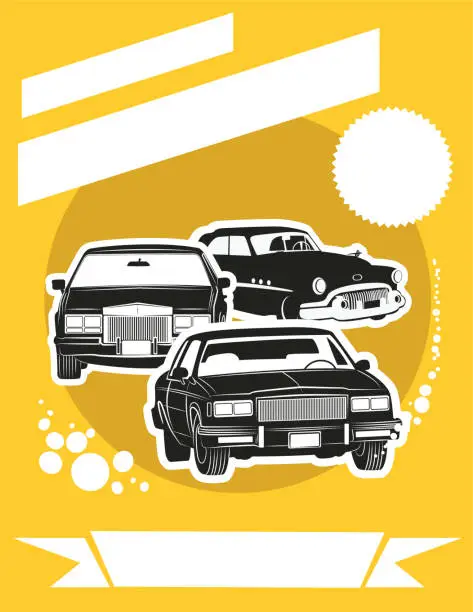 Vector illustration of Retro Style Car Wash Poster Template