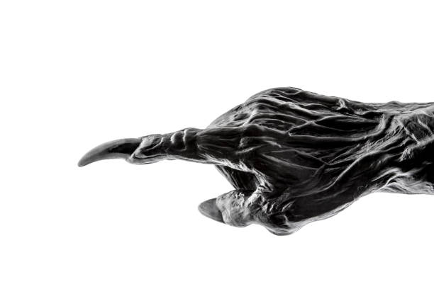 istock Creepy monster hand isolated on white background with clipping path 1384557368