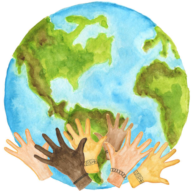 istock Watercolor Earth Say illustration of International Day for Tolerance.Environment conservation and energy saving concept. 1384570367