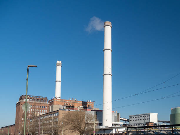 istock Industrial Zone. Thermal power station. Close up 1384572304