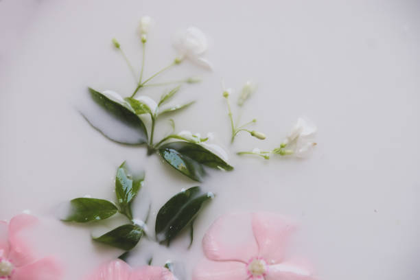 istock Flowers in a milk bath 1384572542