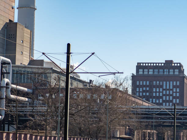 istock Industrial Zone. Thermal power station. Close up 1384572626