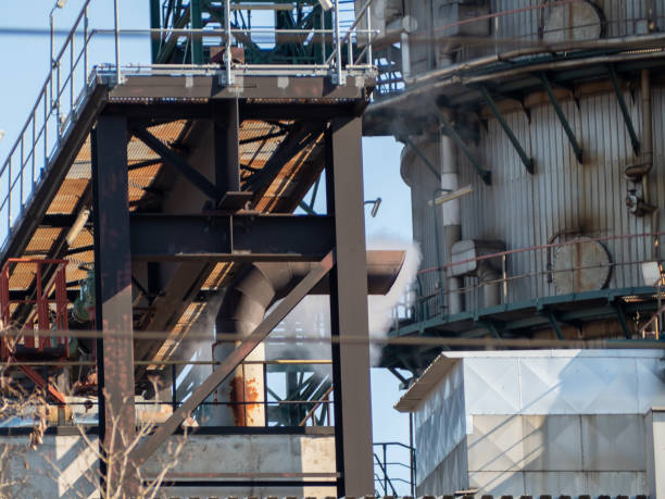 istock Industrial Zone. Thermal power station. Close up 1384580609