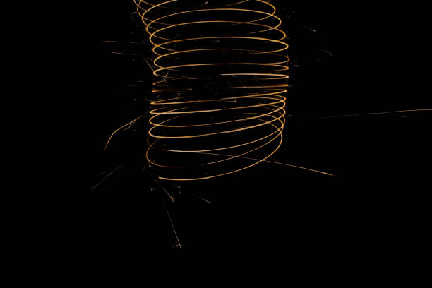 spiral with sparks on a black background