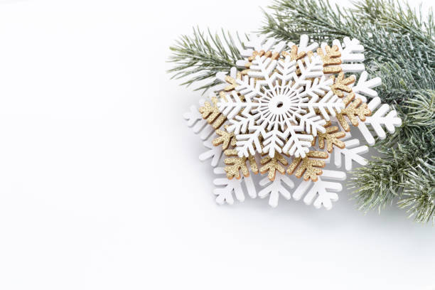 istock Christmas decoration on white background. 1384585045