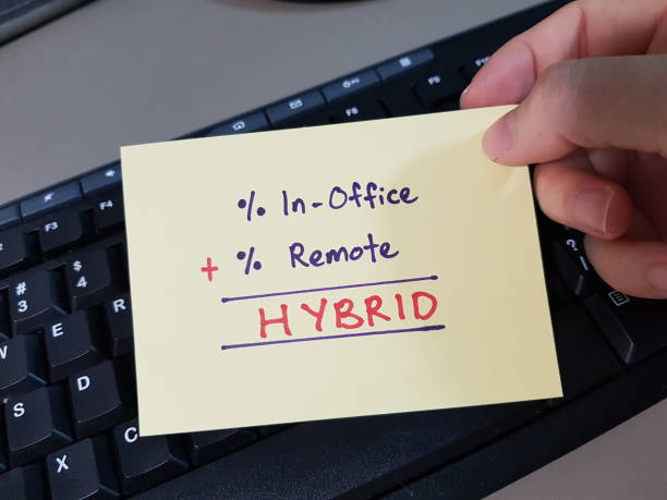 istock Hybrid work model has employees working both in-office and home or remotely 1384585279
