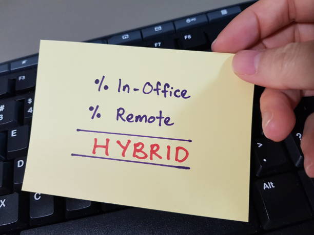 istock Hybrid work model has employees working both in-office and home or remotely 1384585288