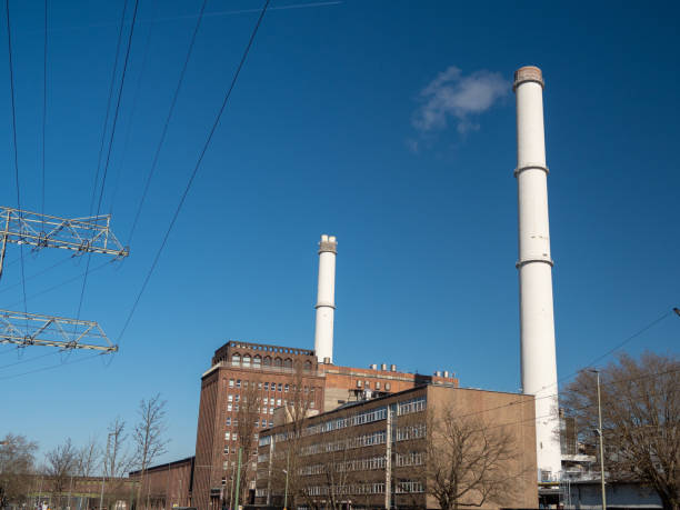 istock Industrial Zone. Thermal power station. Close up 1384586813