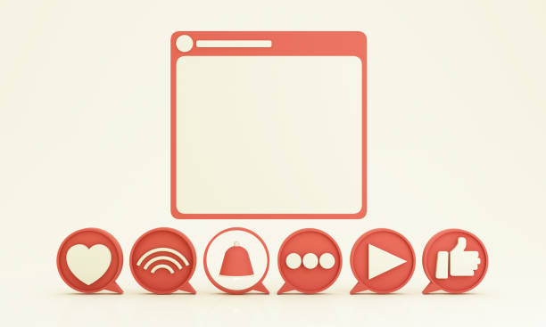 istock Digital Marketing, notification icon and smartphone screen display podium with play, chat message, love icon,wifi, isolated on white and pink background. 3d rendering illustration 1384586900