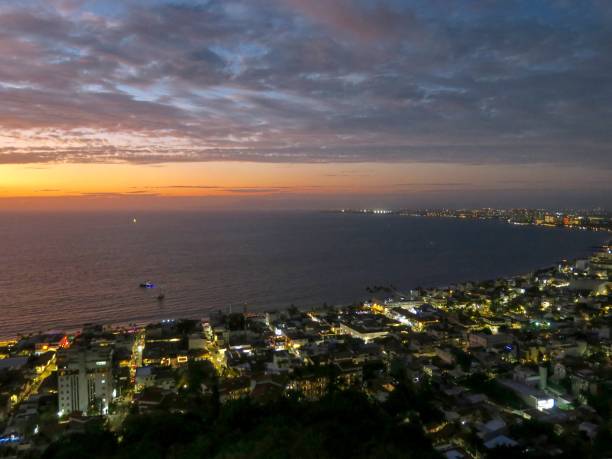 istock A Panoramic View of Puerto Vallarta at Night 1384594539