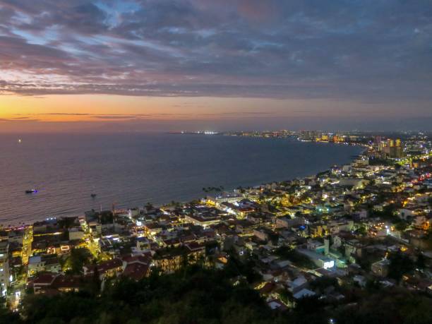 istock A Panoramic View of Puerto Vallarta at Night 1384594541