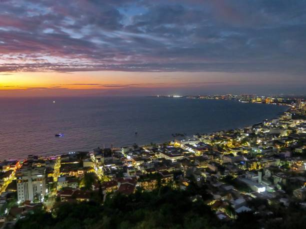 istock A Panoramic View of Puerto Vallarta at Night 1384594545
