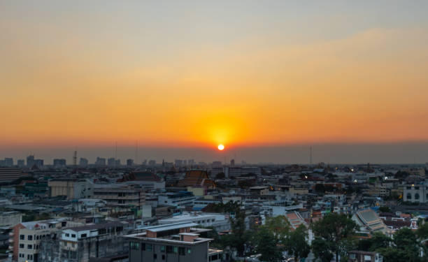 istock Sunset cityscape at Bangkok 1384613530