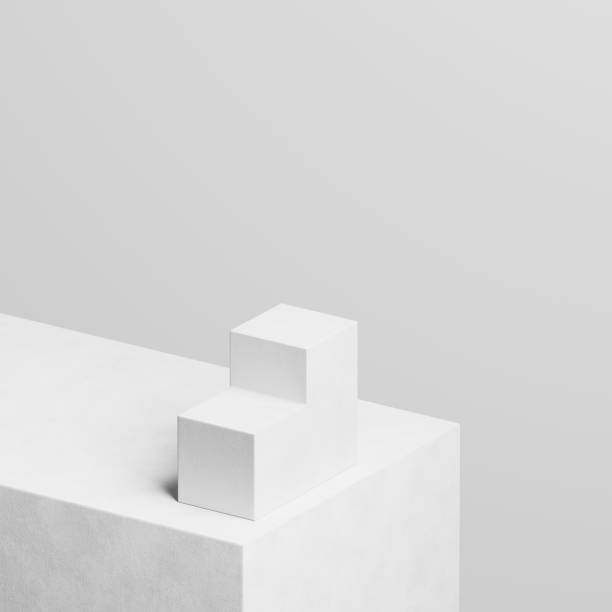 istock Product podium stage for mockup presentation, cube, natural marble texture, background 1384625973