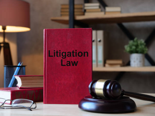 istock Litigation law is shown on the photo using the text and gavel with book 1384628919