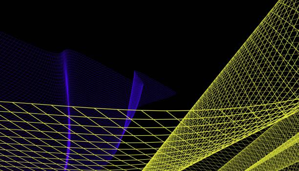istock Abstract 3d mesh wave background. Futuristic technology style. Elegant background for business presentations. 1384639034