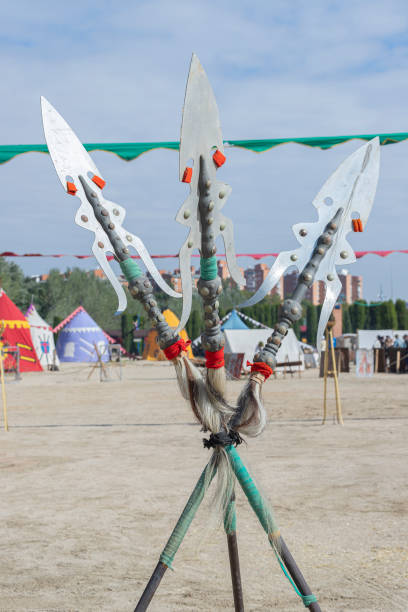 istock medieval spears on a medieval military camp 1384652217