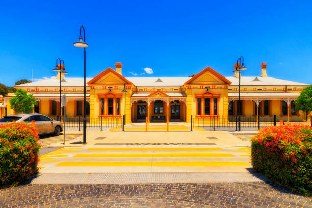 Wagga Train station facade front stock photo