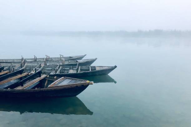 Riverbank scene in Varanasi, India.