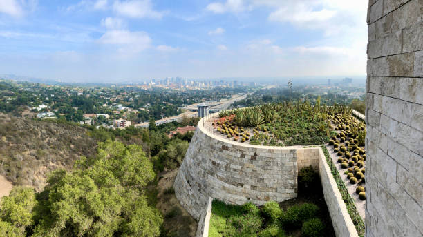 Panoramic wide shot of West Los Angeles taken from the Getty Center, including the Wilshire District to the Hollywood Hills
