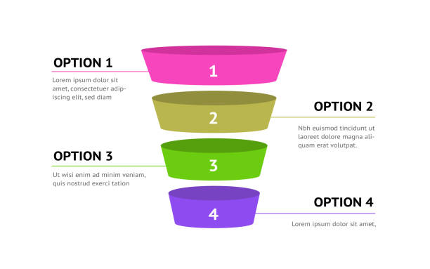 販売マーケティングファネルベクターインフォグラフィックは白で隔離 - purchase funnel点のイラスト素材／クリップアート素材／マンガ素材／アイコン素材
