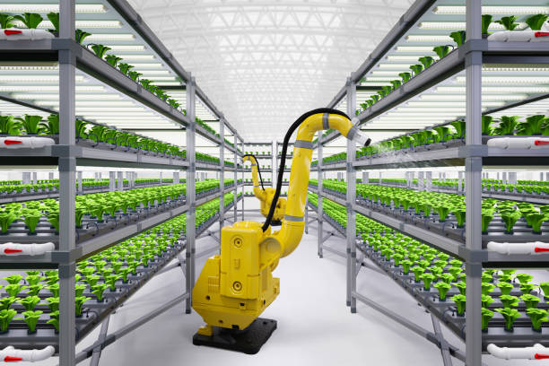 istock robotic arm spray fertilizer on  plants in  greenhouse 1384673513
