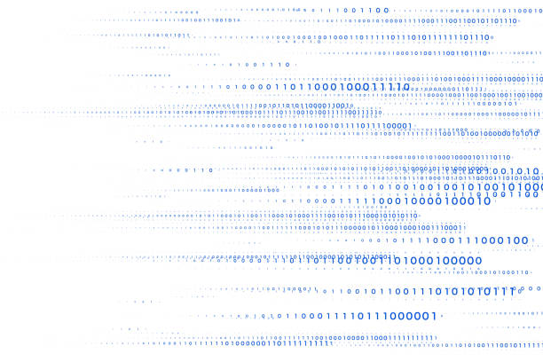 binary code streaming numbers in horizonal - 二進制碼 幅插畫檔、美工圖案、卡通及圖標