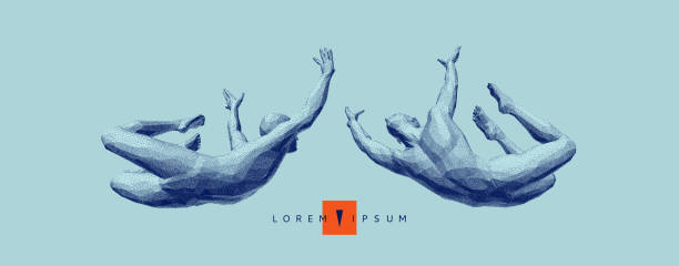 istock Leadership, freedom or development concept. ouple jumping face to face. Gymnastics activities for icon health and fitness community. Pixel art. 3D vector illustration. 1384697663