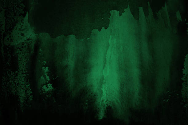 black green abstract watercolor. paint stains blots on paper. grunge background with space for design. - watercolor paper flash imagens e fotografias de stock