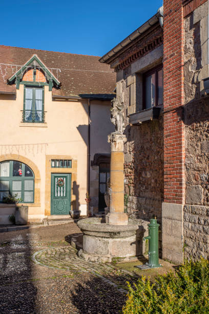 istock Sculpture and fountain in Burgundy 1384705436