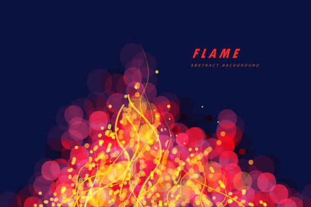 ilustrações, clipart, desenhos animados e ícones de fundo de fogo abstrato com círculo - flame fire fireball exploding