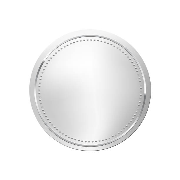 Silver stamp isolated on white background. Luxury seal. Vector design element Silver stamp isolated on white background. Luxury seal. Vector design element. silver colored stock illustrations