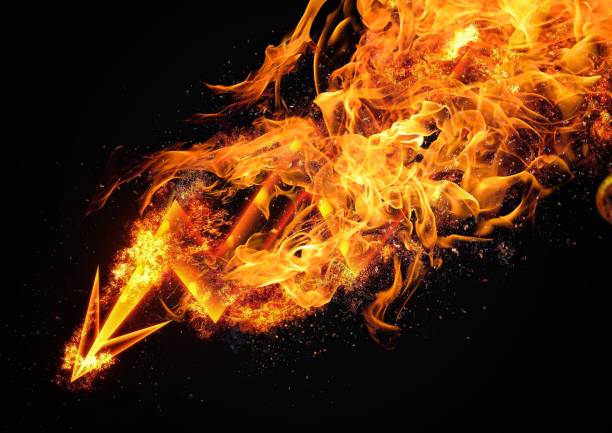 istock Illustration of burning flames and arrows 1384754906