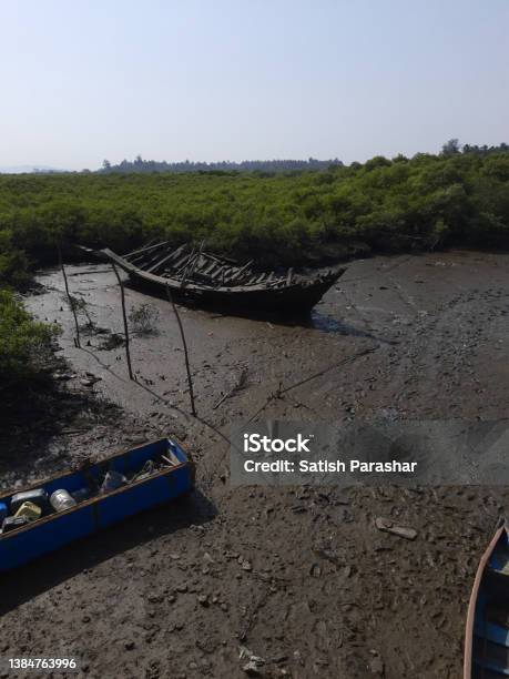 Landscape Of Muddy Creek At Low Tide At Revas Near Alibag Stock Photo - Download Image Now