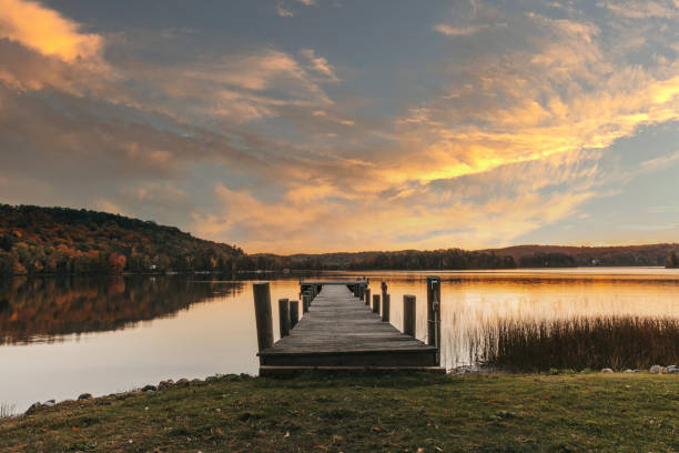 istock Summer sunset by a lake in Canada 1384764087