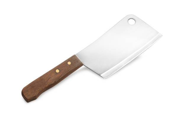 istock Cleaver knife isolated on white background 1384769754