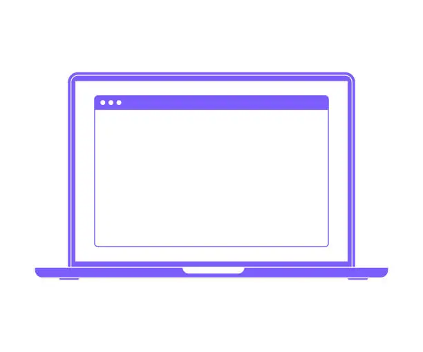 Vector illustration of Laptop computer with web browser