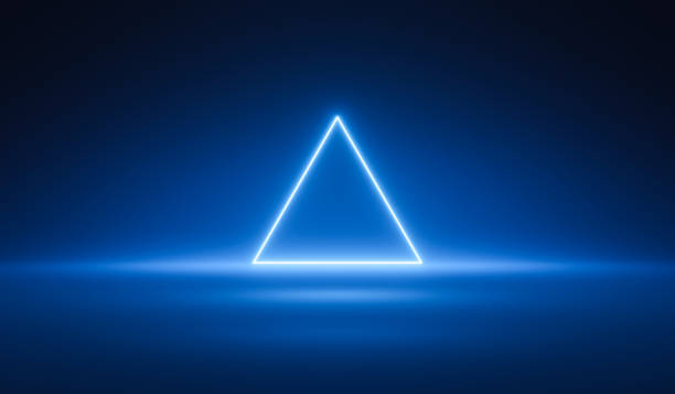 istock Dark blue 3d background abstract triangle neon light geometric of futuristic polygon technology digital cyber wallpaper or modern space web banner design and innovation cyberspace on virtual backdrop. 1384776196