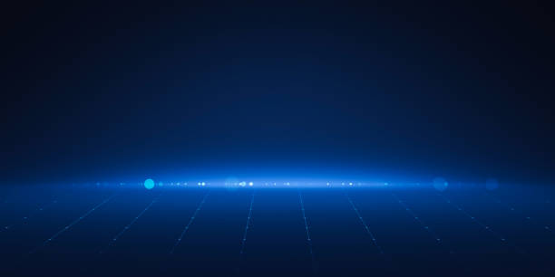 темно-синий абстрактный технологический фон футуристических современных технических космических обоев или будущего светового соединени� - patch of light стоковые фото и изображения