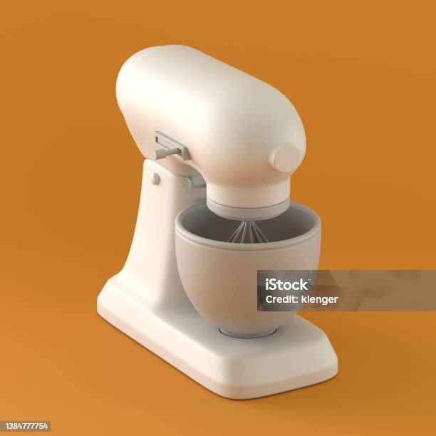 Single Color Mixer On Orange Background 3d Rendering Stock Photo - Download Image Now