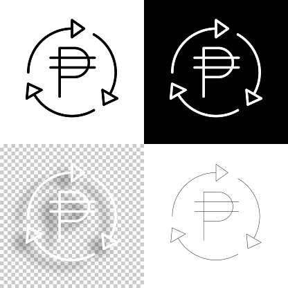 istock Peso reload. Icon for design. Blank, white and black backgrounds - Line icon 1384778687