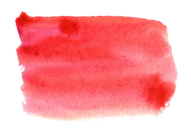 Red and pink watercolor shape isolated on white background