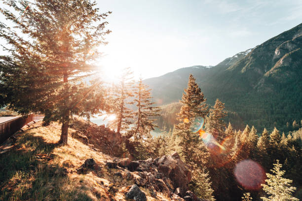 sunset at diablo lake