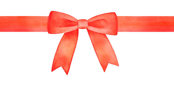 ilustrações de stock, clip art, desenhos animados e ícones de bright red seamless ribbon with big decorative bow. one single object. - jubilee bow gift red