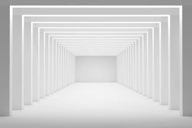 istock Abstract interior design of modern showroom with empty concrete floor and wall background - Hall or stage 3d illustration 1384823423