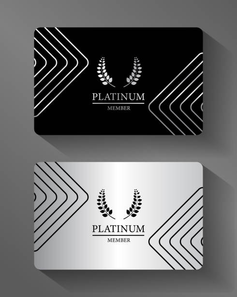 illustrations, cliparts, dessins animés et icônes de carte de membre vector vip platinum platinum et black, qualité premium, affiche de carte d’invitation premium. - platinum card